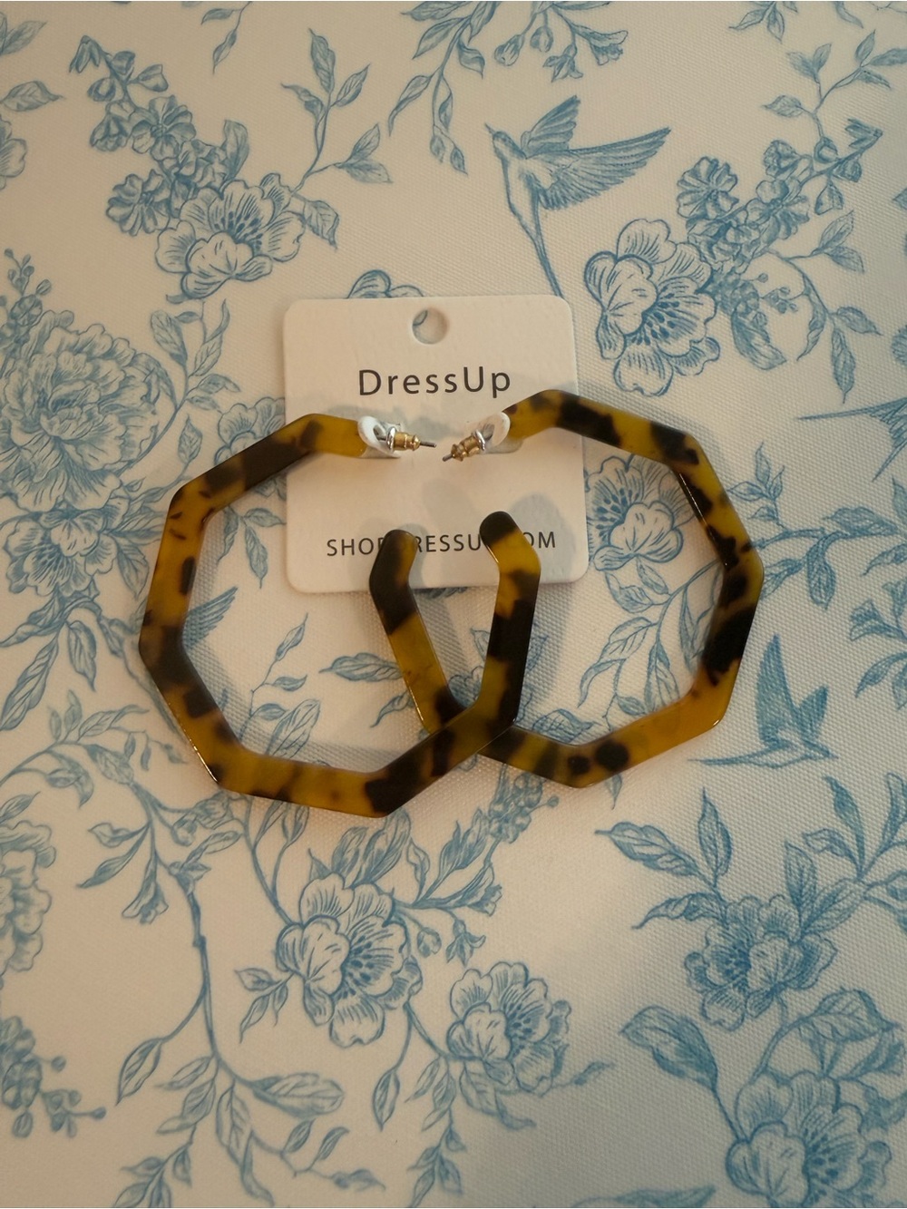 DressUp Tortoiseshell Octagon Hoop Earrings